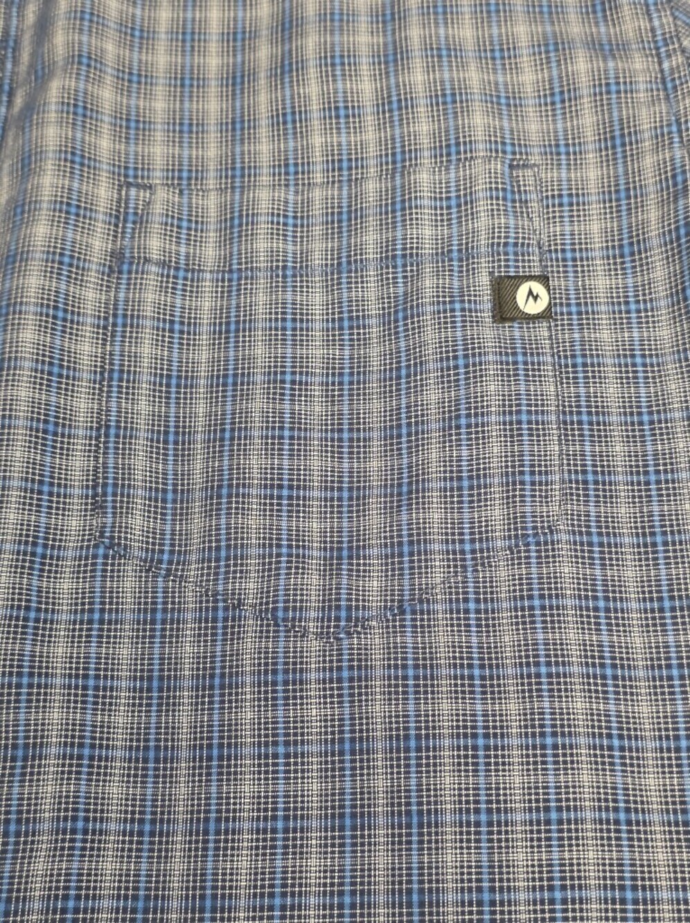 Marmot Eldridge Short-Sleeve Blue Plaid Button-Down Shirt In Artic Navy Size XL - Picture 5 of 12